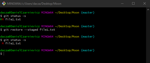 Un-staging files 1